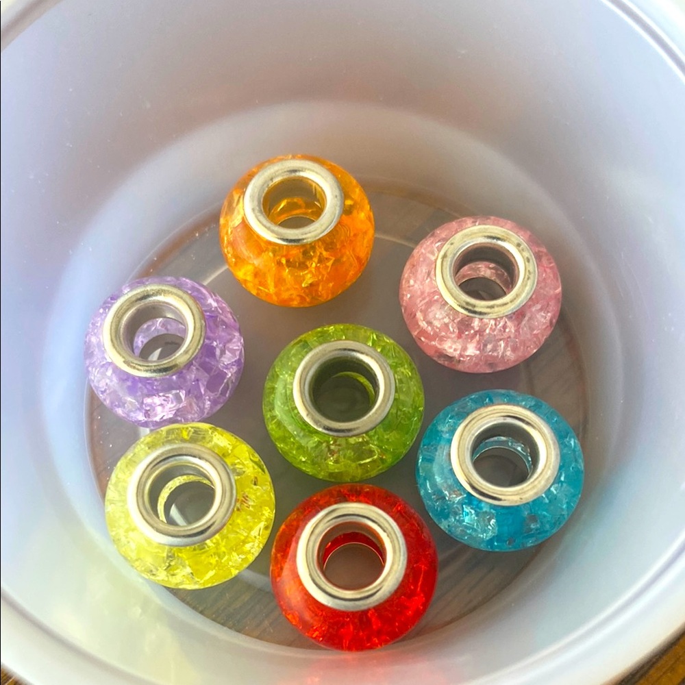 7 PIECES Colorful Acrylic Spacer Beads